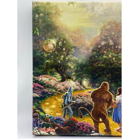 Thomas Kinkade Studios Follow Yellow Brick Road 14 x 14 Canvas Wrap Wizard Of Oz - Picture 7 of 7